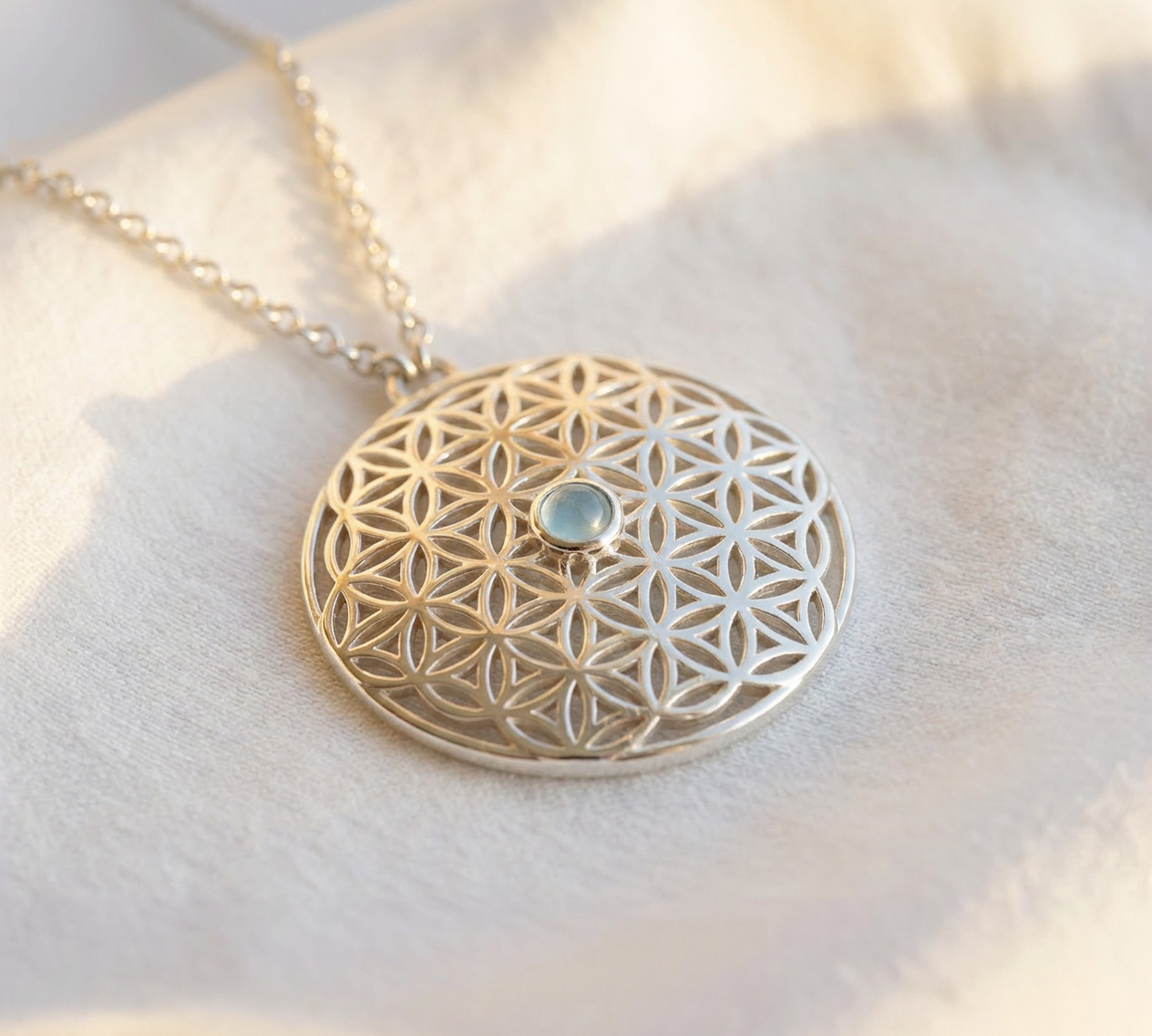 The Flower of Life Pendant in Sterling Silver