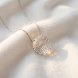 Carved Quartz Flower Pendant