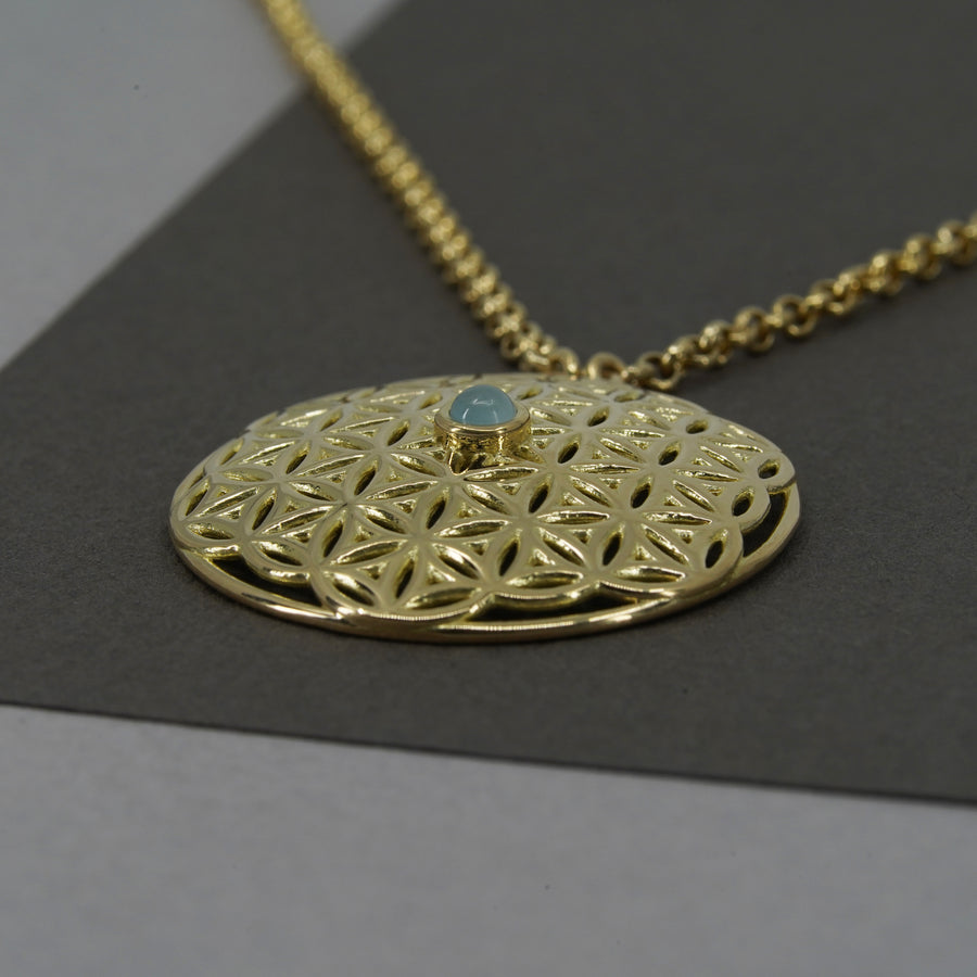 The Flower of Life Pendant in Gold